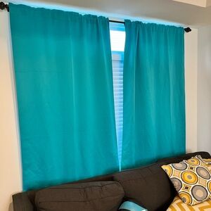 Turquoise Blue Curtains (8 panels) 95 inches long